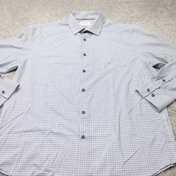 Construct Shirt Mens XL, 17-17 1/2, 34/35 Black/Gray 4 Way Stretch Long Sleeve - Picture 3 of 13